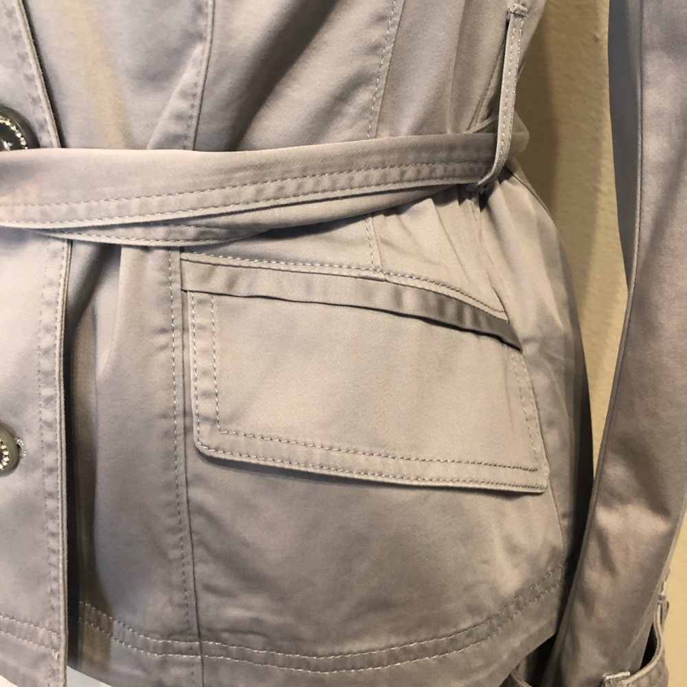 Sateen Grey Jacket w Rhinestone Buttons - Picture 3 of 8